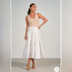 Elan mixed media midi dress NWOT